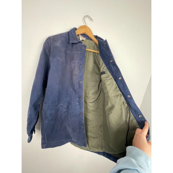 Vintage Kyta Make Co. Coat Denim Snap Button Up Long Sleeve Men's Medium - Picture 4 of 4